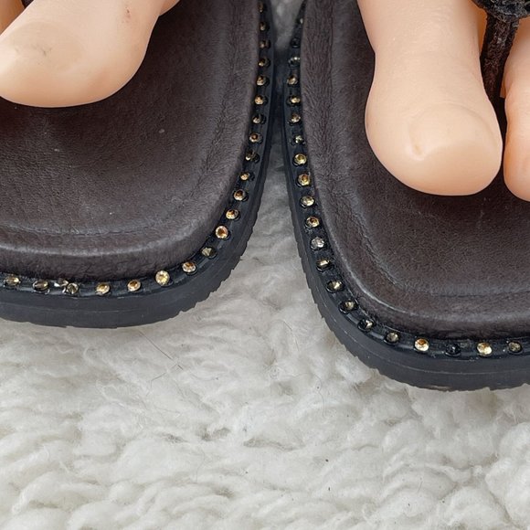 Alegria Mom 201 Leather Sandals Shoes 36 Sz 6 Beaded Kongoh Gladiators Boho - Picture 8 of 9